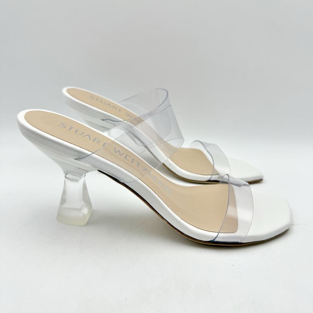 Stuart Weitzman Womens Kristal Clear Sandals US 5 EU 35.5 White Clear EUC